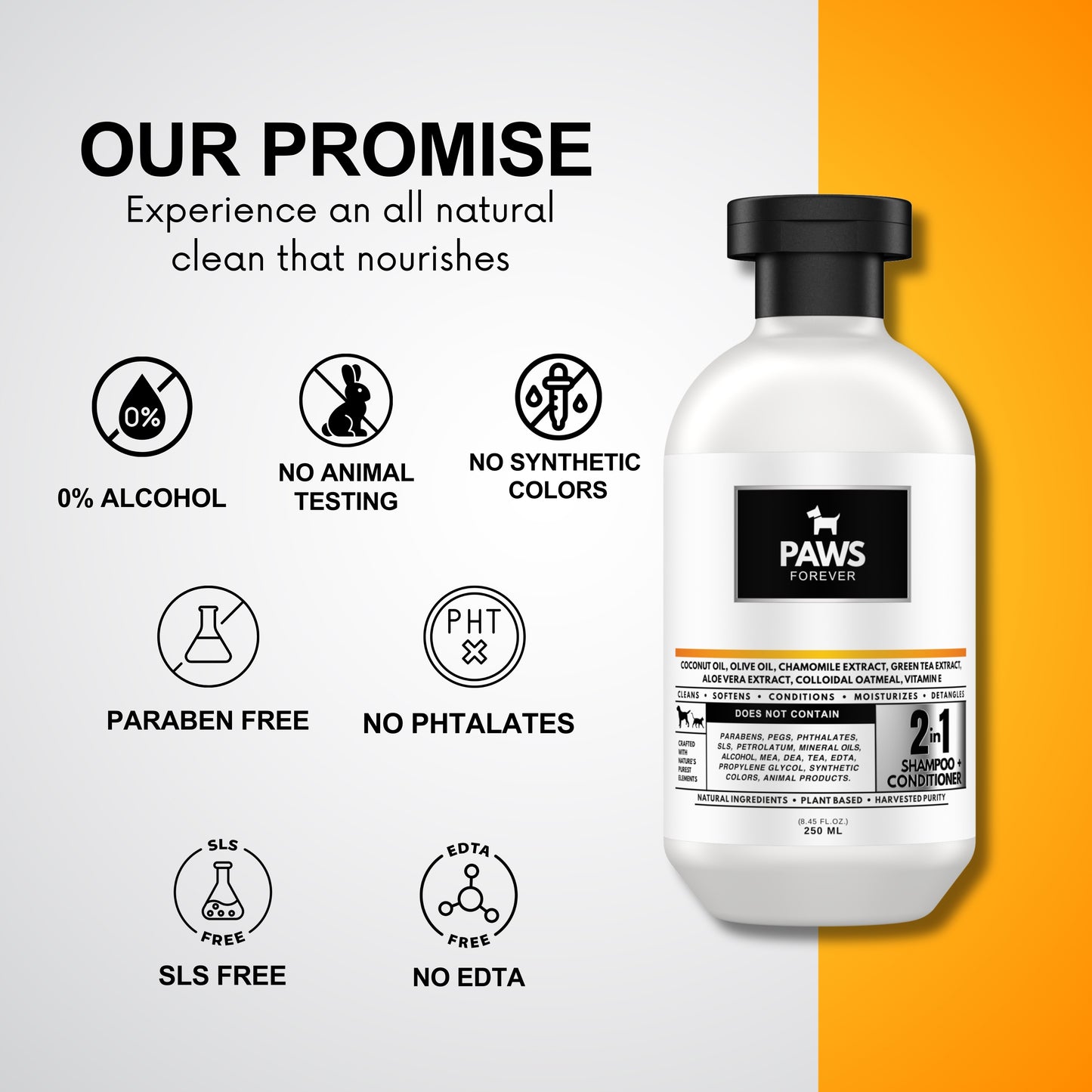 Paws Forever 2-in-1 Shampoo and Conditioner For Dogs and Cats